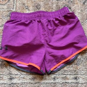 Under Armour girls Vibrant Purple Athletic Shorts
